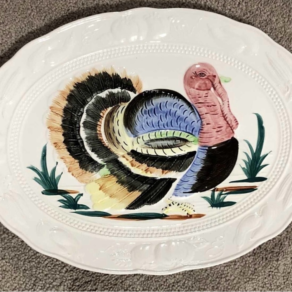 Vibrant Turkey Design Ceramic Plate